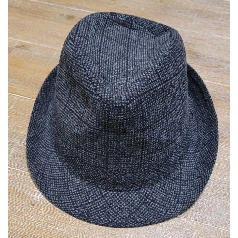 Milani Italy Fedora Hat Charcoal Black Gray Size L/XL Casual Summer Wool Blend